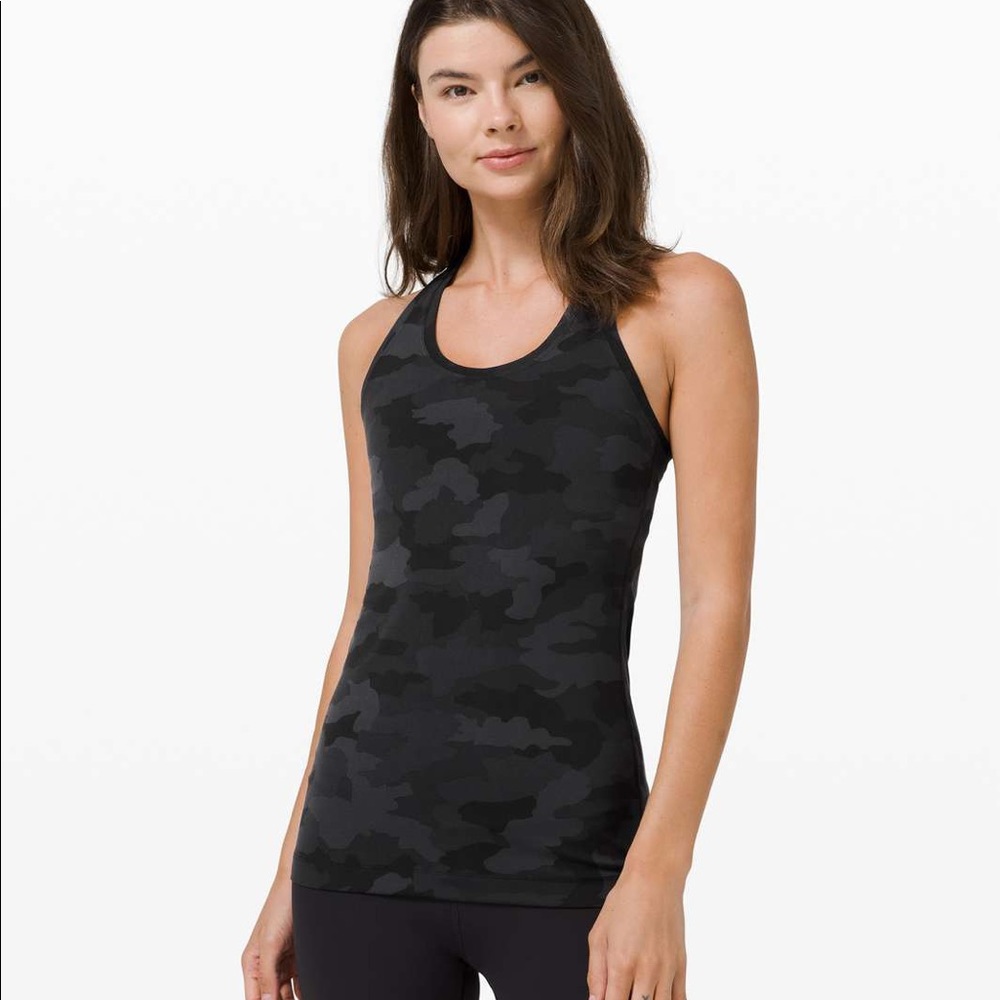 Lululemon Cool Racerback Tank Top - 365 Camo Deep Coal, Size 2